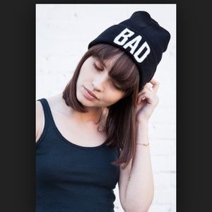 New brandy melville beanie "bad"